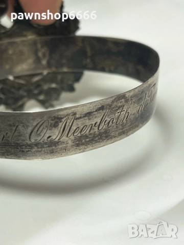 Продавам автентична историческа сребърна наградна гривна от Австро-Унгария, изработена във Виена пре, снимка 4 - Гривни - 52873322