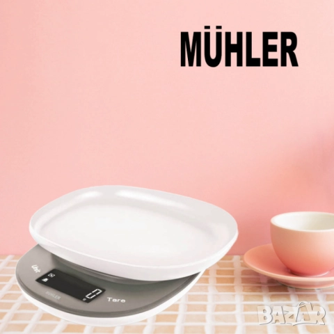 Везна Muhler, ел.кухненска с купа, 5kg, снимка 5 - Други - 52099150