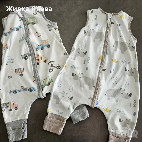 Лот от 2 бр. тънки памучни чувалчета с крачета Chilsuessy (размер 70 / 6-18 месеца)