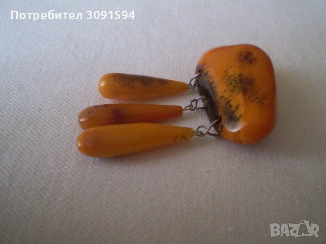 Стара дамска кехлибарена брошка, снимка 7 - Антикварни и старинни предмети - 37918860
