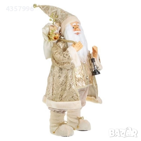 Коледна фигура Дядо Коледа с костюм на шампанско, бродерия, 80см, снимка 2 - Декорация за дома - 52393151