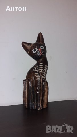Дървено Коте, снимка 4 - Статуетки - 38936472
