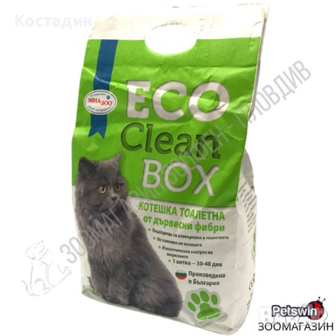 Котешка Тоалетна/Постелка - от Дървесни Фибри - 5L - Eco Clean Box