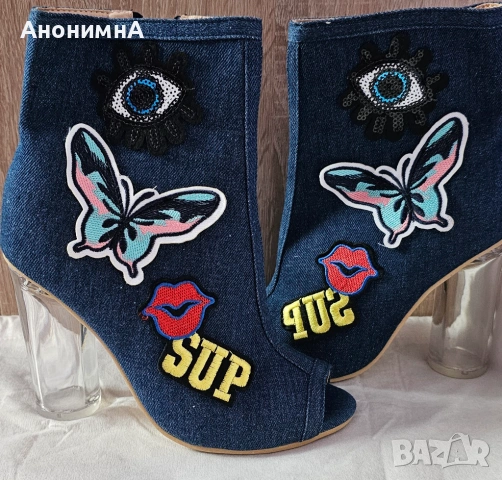 Дънкови обувки на ток Sergio Todzi, снимка 2 - Дамски ежедневни обувки - 53925009