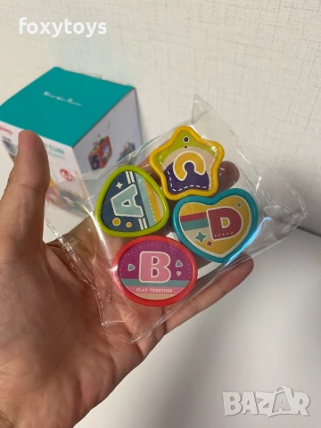 Малък бебешки занимателен куб - 6 в 1, сортер, волан, пиано, музика и светлини, снимка 12 - Образователни игри - 51263951