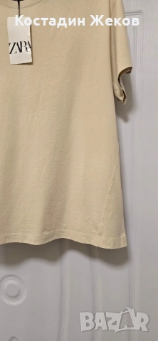 Нова със етикет. Тениска памучна оригинална. ZARA , снимка 3 - Тениски - 54006165