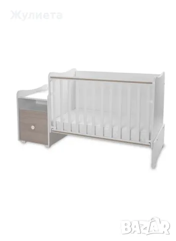 TREND+ БЕБЕШКО ЛЕГЛО-ЛЮЛКА 70/160 СМ БЯЛО/КЕХЛИБАР ТРАНСФОРМИРАЩО СЕ LORELLI , снимка 2 - Кошарки - 49348052