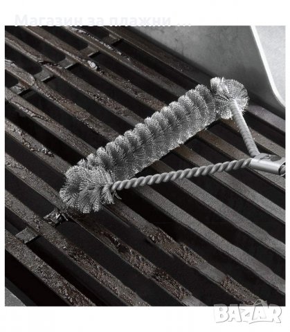 СТОМАНЕНА ЧЕТКА С ДЪЛГА ДРЪЖКА ЗА УДОБНО ПОЧИСТВАНЕ НА СКАРА - код 3049, снимка 9 - Барбекюта - 33897356