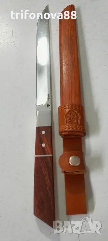 Японски нож с дървена кания, снимка 3 - Ножове - 56019331