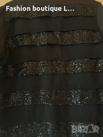 Черно есенно яке с пайети на райета 36 размер с цип отпред се закопчава 🖤🖤🖤🖤🖤🖤🖤🖤, снимка 5 - Якета - 51921379