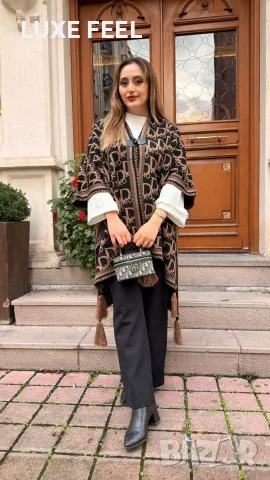 Кашмир ✨ Дамско Пончо , снимка 10 - Жилетки - 56455096