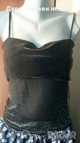 Дамски комплект - сребрист потник и пола на цветя👗🍀M р-р👗🍀арт.3050, снимка 2 - Комплекти - 33855404