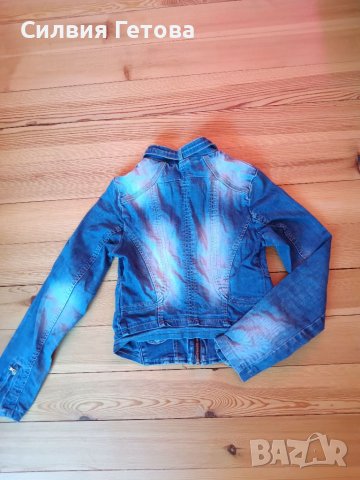 Страхотно дънково вталено яке Farfallina р-р S, снимка 3 - Якета - 37350079