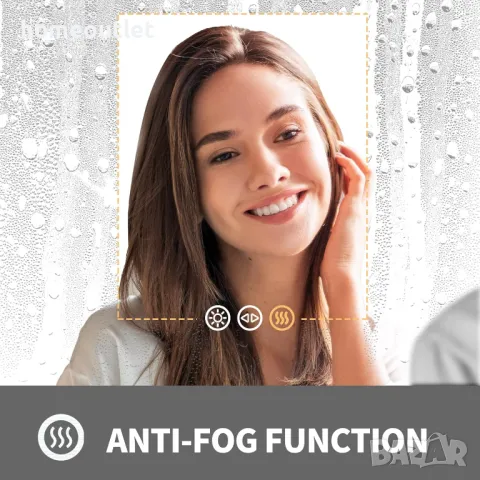 ПРОМОЦИЯ Стенно LED огледало с различни възможности за монтиране, 60см - LUVODI XMR-Y28-668-BK-EU, снимка 7 - Огледала - 49677182