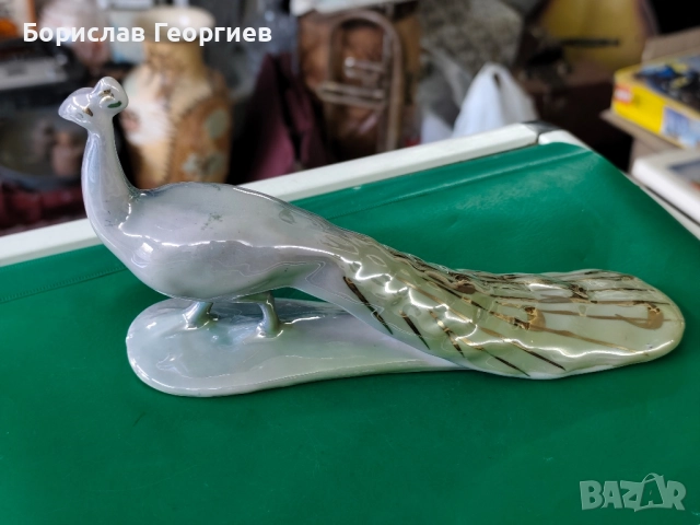 Българска порцеланова статуетка паун, снимка 4 - Колекции - 52118830