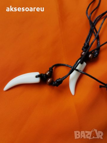 Ново колие каишка медальон с висулка бял зъб от красив материал модни бижута за подарък за Свети Вал, снимка 18 - Колиета, медальони, синджири - 38318222