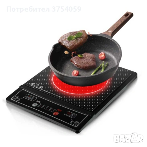Индукционен котлон Cheffinger - 2000W, с дигитален дисплей, таймер и защита от прегряване, снимка 6 - Котлони - 53124547
