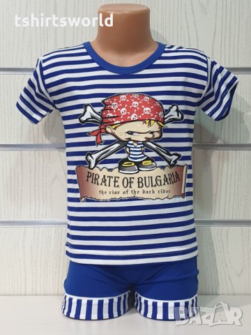Ново детско моряшко комплектче с трансферен печат Пират, снимка 3 - Детски комплекти - 33839732