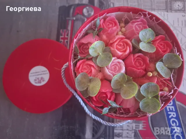 Букет от сапунени цветя, снимка 2 - Козметика за тяло - 56514257