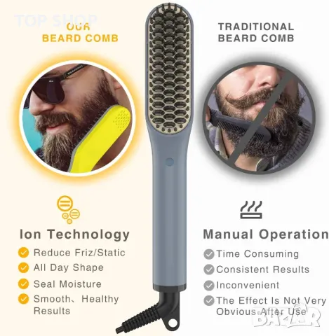 Преса за изправяне и стилизиране на брада и коса Axceed Beard, снимка 3 - Преси за коса - 48780613