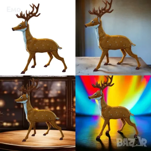 Елегантен коледен елен – Перфектната празнична декорация: Раземир - 15 см ,23 см, 60 см, 85 см