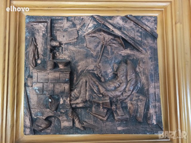 Картина от гипс в дървена рамка, снимка 2 - Картини - 30976160