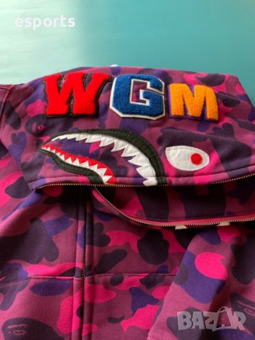 Блуза с качулка суичър суетшърт BAPE A Bathing Ape Purple Camo M L XL лилав, снимка 6 - Суичъри - 28017958
