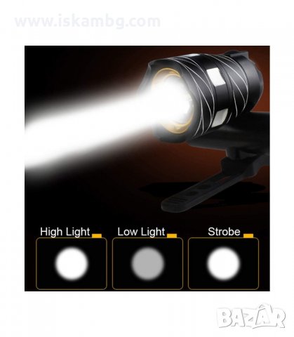 ФАР ЗА ВЕЛОСИПЕД T6 1600LM С USB ЗАРЕЖДАНЕ - код ZK30, снимка 4 - Аксесоари за велосипеди - 33948636