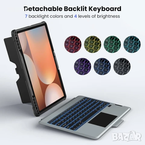 Калъф с клавиатура Nillkin за Samsung Galaxy Tab S9+, подсветка/тъчпад, снимка 3 - Калъфи, кейсове - 50913632