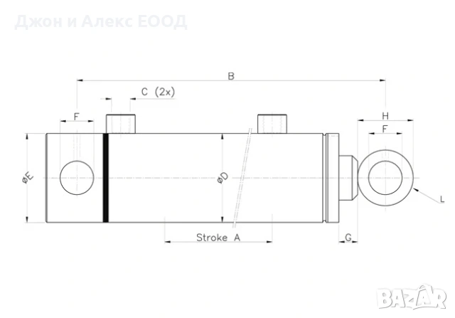 Немски двойнодействащи хидравлични цилиндри KRAMP (Серия CB) – Готови за монтаж, снимка 3 - Селскостопанска техника - 53913594