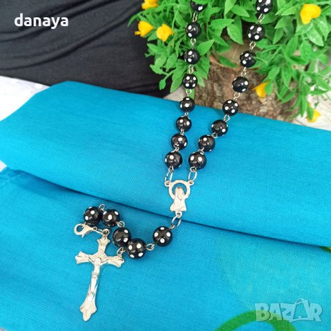 3281 Дамско колие с мъниста и висулка Кръст, снимка 2 - Колиета, медальони, синджири - 38906186