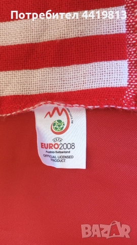 Официален плетен фен шал UEFA Euro 2008 Austria-Switzerland (Австрия-Швейцария) - със забележки, снимка 3 - Фен артикули - 55963721