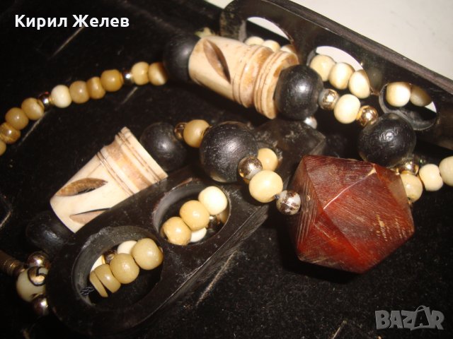 ТУАРЕГСКА ОГЪРЛИЦА от РОГ и КЕХЛИБАР ФАТУРАН РЪЧНА МАЙСТОРСКА СТАРА ИЗРАБОТКА ЕТНО - УКРАШЕНИЕ 16622, снимка 3 - Антикварни и старинни предмети - 31450853