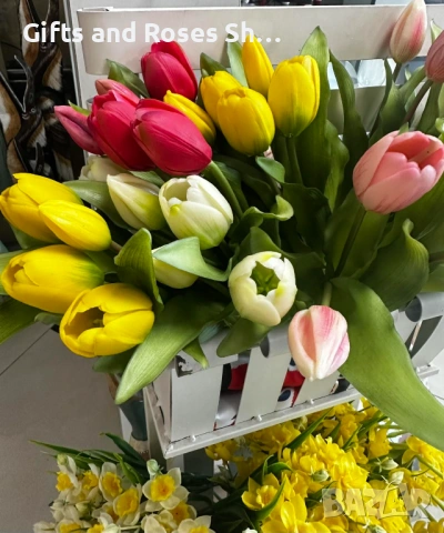 Силиконови лалета - четири цвята / бели, жълти, светло и тъмно розово