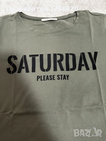 💚 Дамска тениска "SATURDAY PLEASE STAY" - LCW Young 💚, снимка 3 - Тениски - 24945196