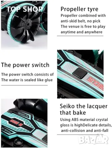 Кола амфибия,Двойно дистанционно контролер+часовник за разпознаване на жестове 2,4 GHz, снимка 6 - Коли, камиони, мотори, писти - 49106150