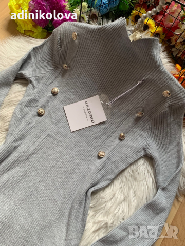 Нова сива рипсена блуза, снимка 2 - Блузи с дълъг ръкав и пуловери - 44618247