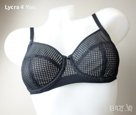 Chantelle 75B черен сутиен мрежеста материя, снимка 4 - Бельо - 39897638