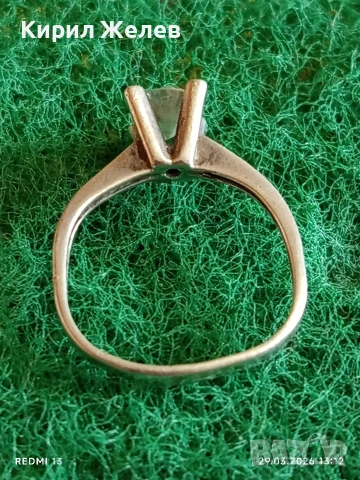 Изящен тип годежен сребърен пръстен фасетиран кристал SWAROVSKI 53320, снимка 5 - Пръстени - 54013831