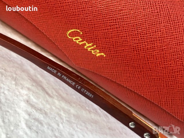 Cartier висок клас мъжки слънчеви очила авиатор с дървени дръжки, снимка 10 - Слънчеви и диоптрични очила - 42814235