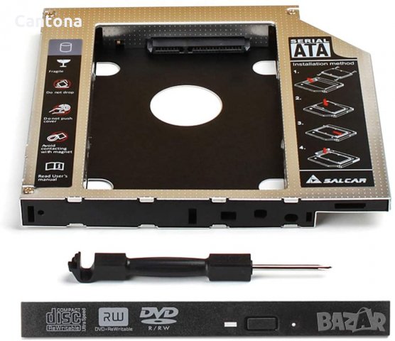SSD / HDD адаптер за CD / DVD слот SATA на лаптоп , снимка 2 - Части за лаптопи - 34108312