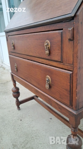 Библиотека с бюро масив, снимка 6 - Секции и витрини - 53271276