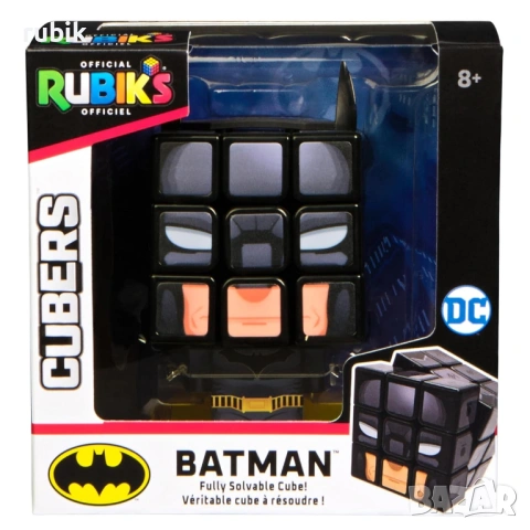 Оригинален магически пъзел Rubik's Batman Cube 3x3x3 - С цветни пластини, снимка 7 - Игри и пъзели - 45822926