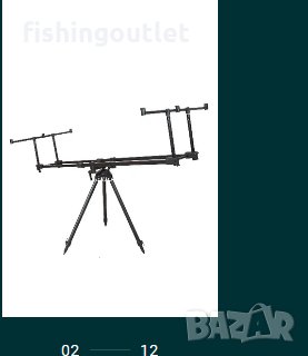  Масивен шарански трипод (стойка) за 3 и за 5 въдици! , снимка 2 - Такъми - 30895723