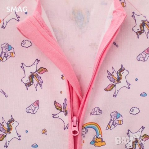 Бебешки гащеризон ромпър памук розов еднорог_1256502, снимка 4 - Бебешки гащеризони - 54288156
