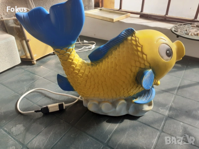 Уникална немска винтич каучукова лампа риба за детска стая, снимка 5 - Антикварни и старинни предмети - 53282204