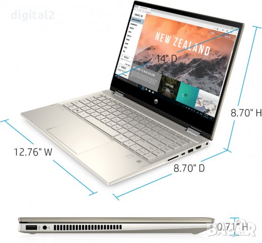 Laptop HP Pavilion x360 Converable  14 FHD Touch/i7 10510U/RAM 16 GB/M2 256 ssd, снимка 9 - Лаптопи за работа - 32030130