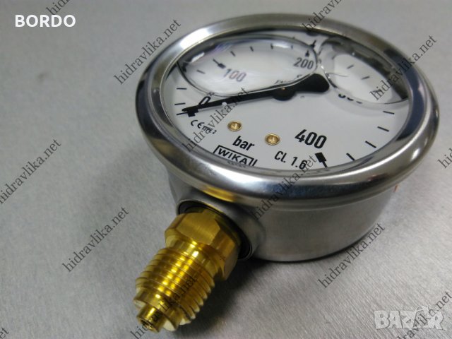 Манометър с глицерин WIKA - Ф63/0-400 bar (радиален), снимка 2 - Резервни части за машини - 30739240