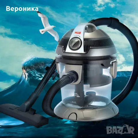 Прахосмукачка с воден филтър - Voltz OV51001N, 800W-1000W - 10 литра. Червена / Сива, снимка 3 - Прахосмукачки - 48088781
