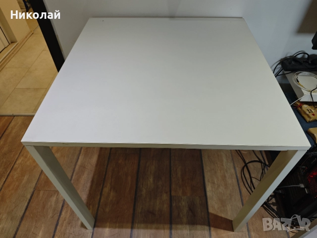 Трапезна Маса IKEA MELLTORP 75x75x72 см - Бяла с метални крака